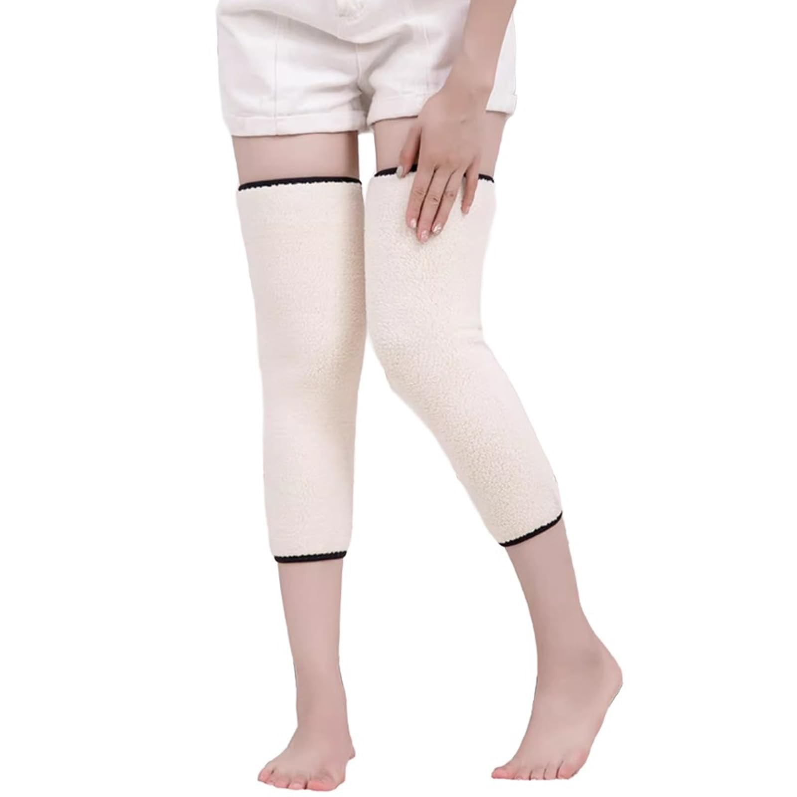 Men Women Thick Wool Leg Warmers Winter Thermal Ski Cycling Knee Brace Sleeve