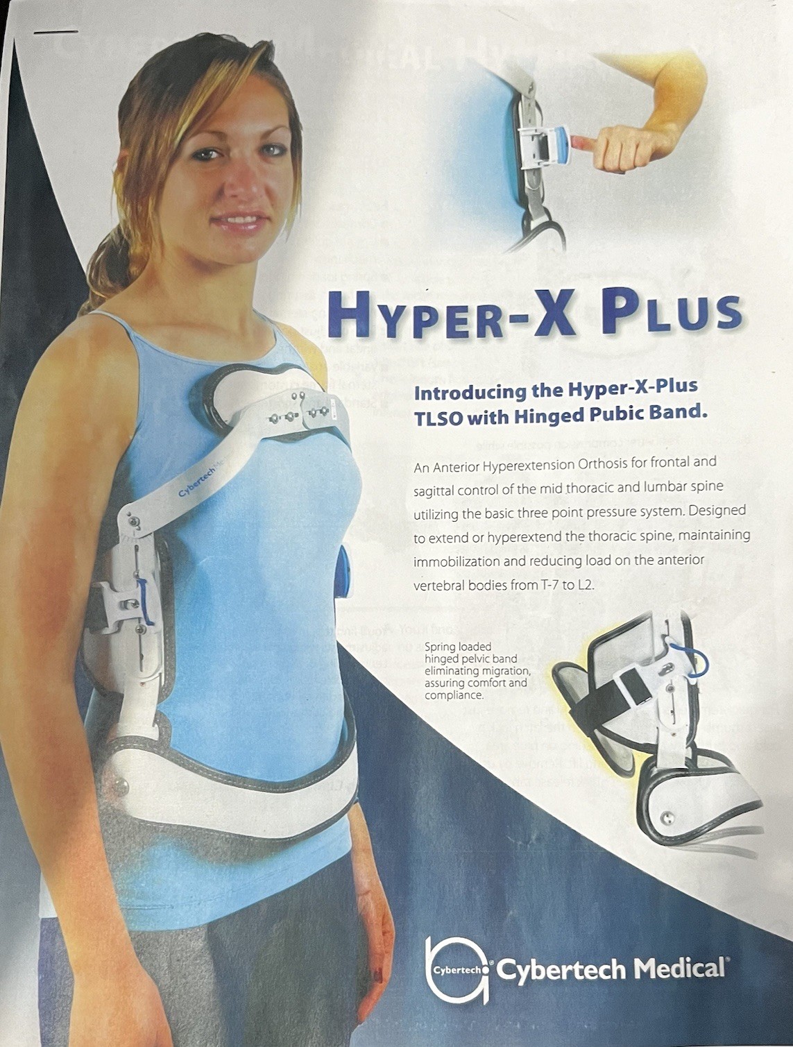 Cybertech Medical Hyper-X-Plus Adjustable Back Brace Size Medium/Regular 28R123