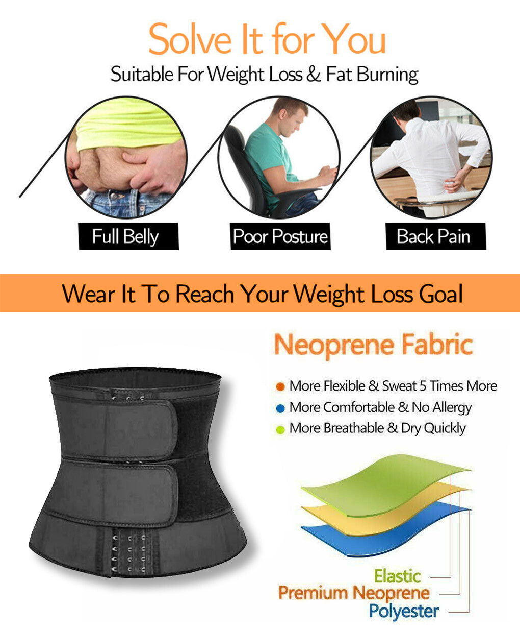 Waist Trainer Tummy Wrap Trimmer Belt Snatch Up Bandage Belt Girdle Slimming