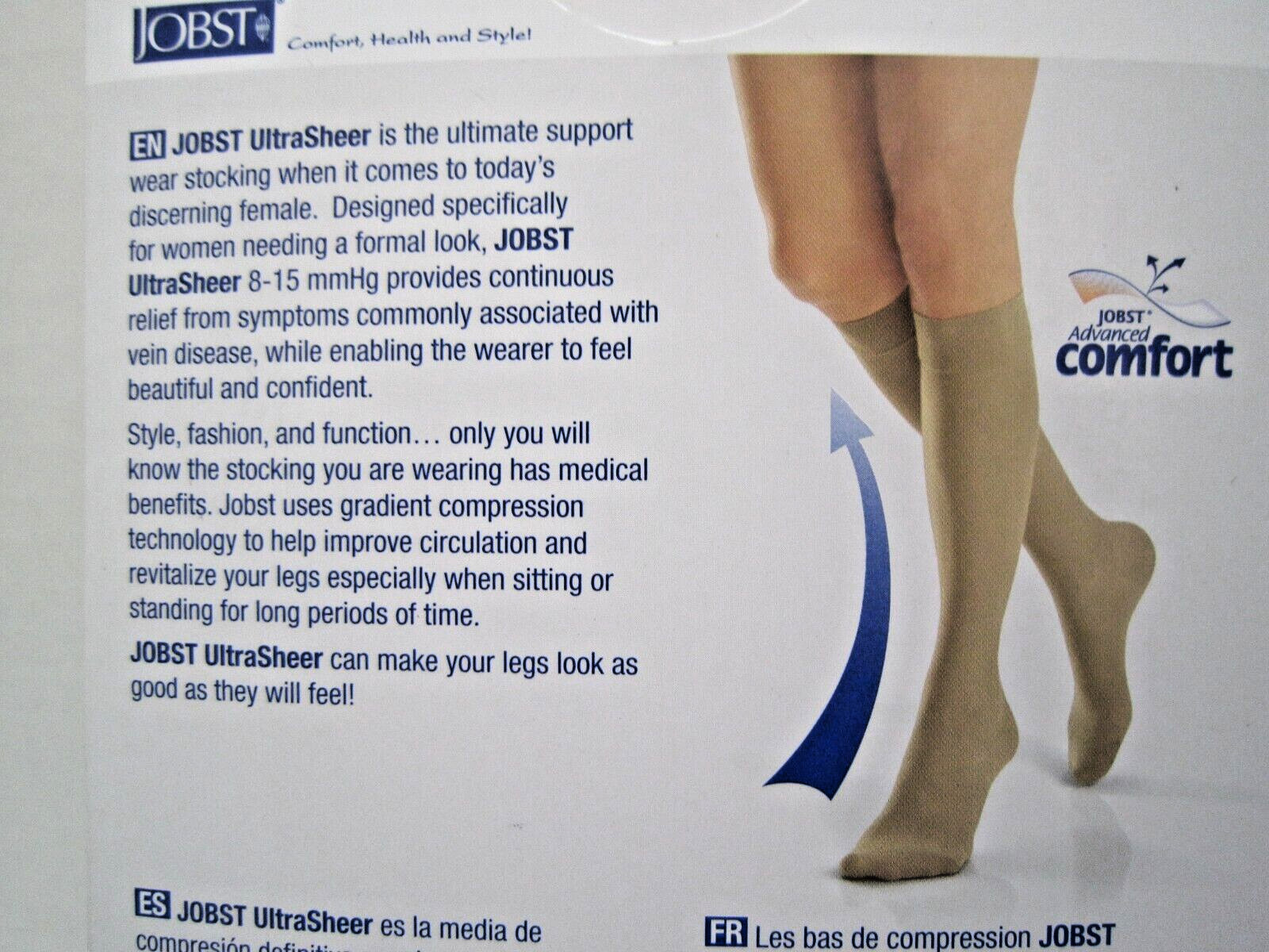 Jobst Womens UltraSheer 8-15 mmHg Compression Knee- Hi Close Toe