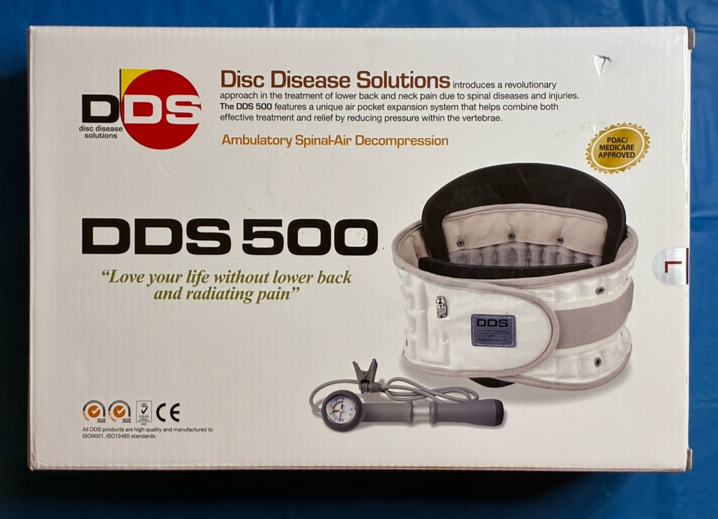 DDS500 Lumbar Decompression Back Brace Disc Disease Solutions Size L