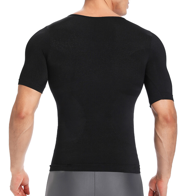 Men’s Shirt Core Compression Support Fit Short Sleeve Crew Neck Body Shaper Tops