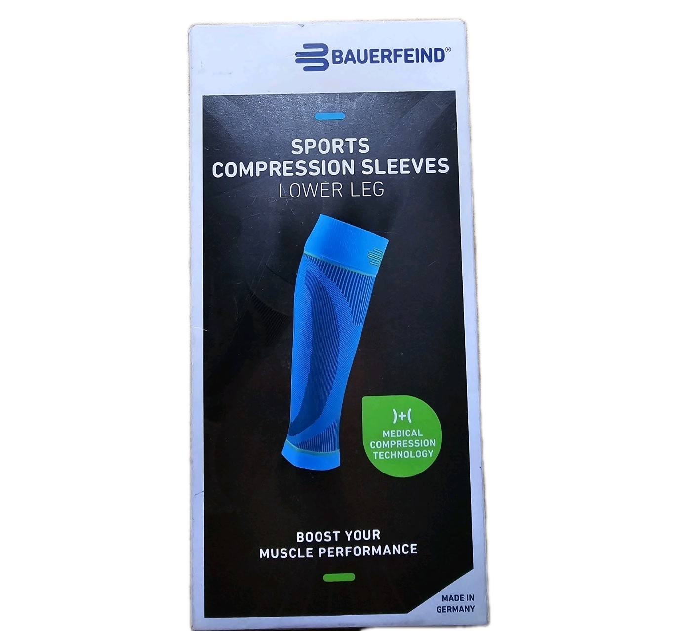 Bauerfeind XL Sports Compression Lower Leg Sleeves (1 Pair) RED (XL-SHORT)