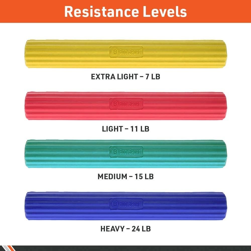 BodySport Twist & Flex Bar: Durable Rubber Resistance Trainer for Arm Injuries