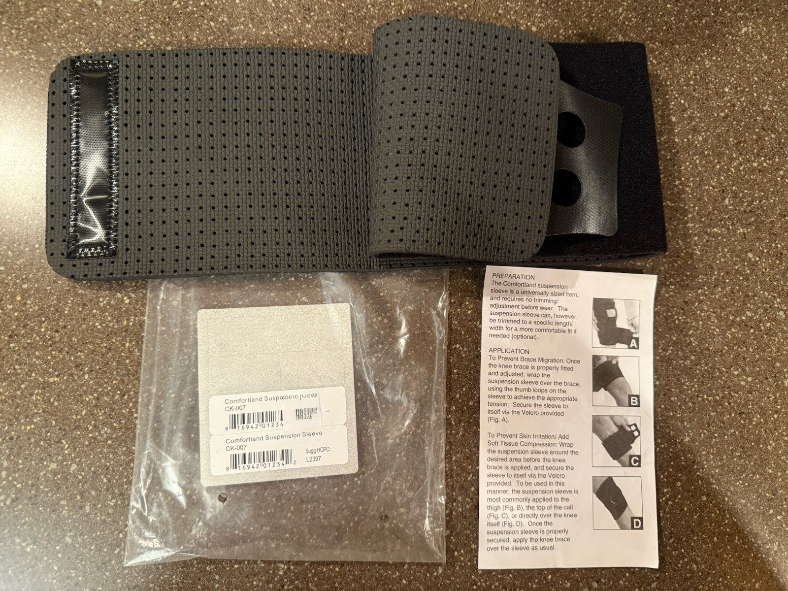 New Comfortland Knee Brace Suspension Sleeve (L2397) – Holds Brace In Place