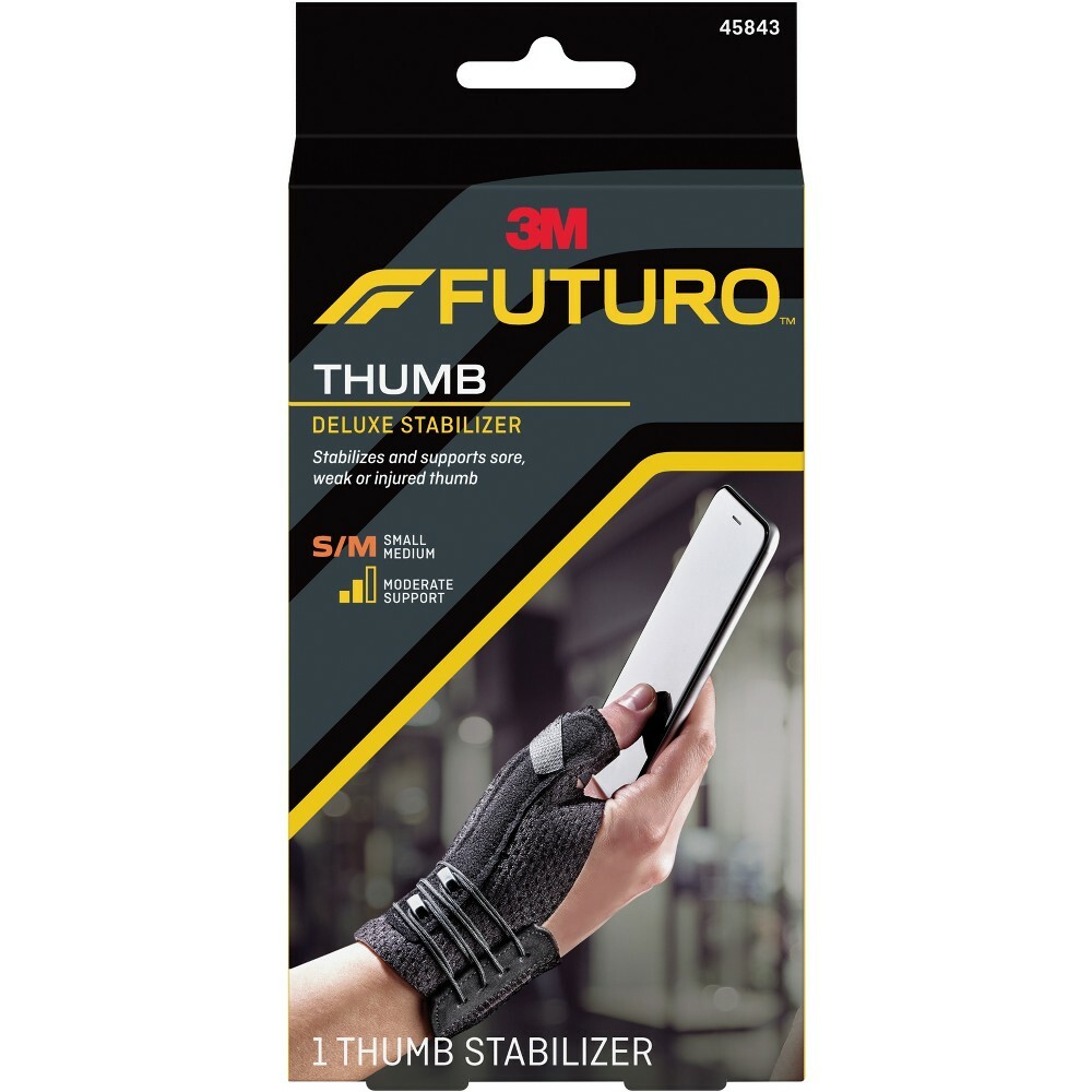 Genuine 3M Futuro Thumb Deluxe Stabiliser Black Relieve Joint Pain Small Medium