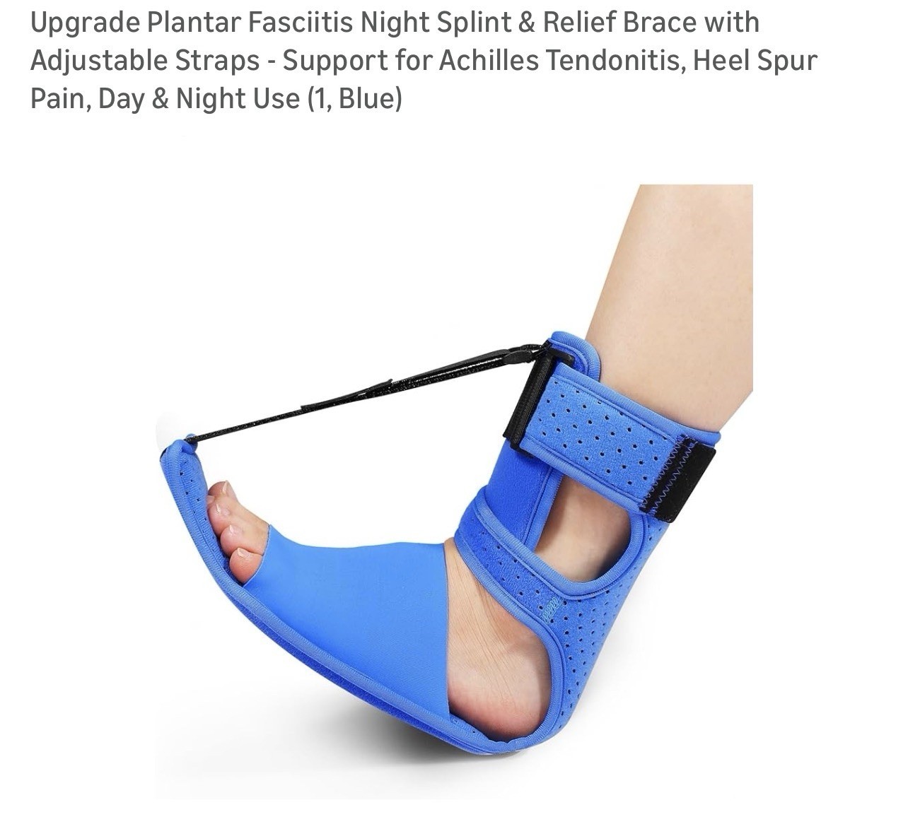 KTSAY Upgrade Plantar Fasciitis Night Splint & Relief Brace with small, Blue