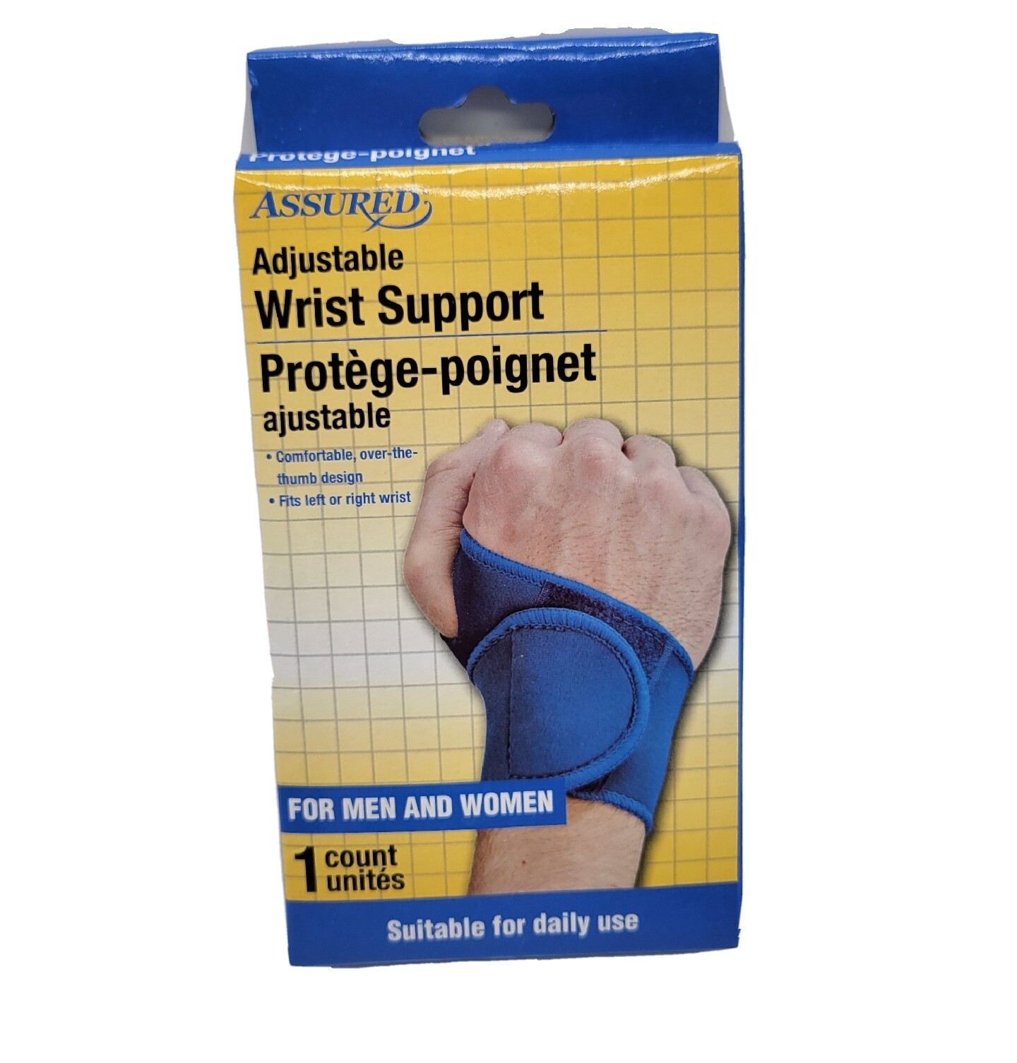ADJUSTABLE WRIST SUPPORT WITH THUMB LOOP UNISEX WRIST SUPPORT BY ASSURED NEW