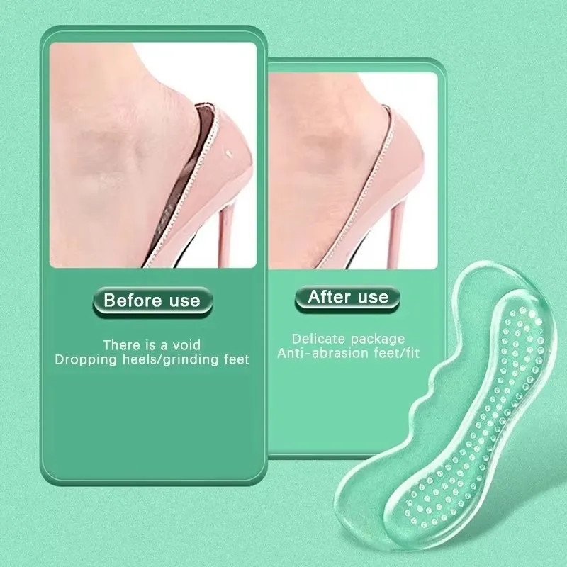 Anti-Wear Shoe Heel Pad Foot Pain Relief Inserts Silicone Gel Insoles for Shoes