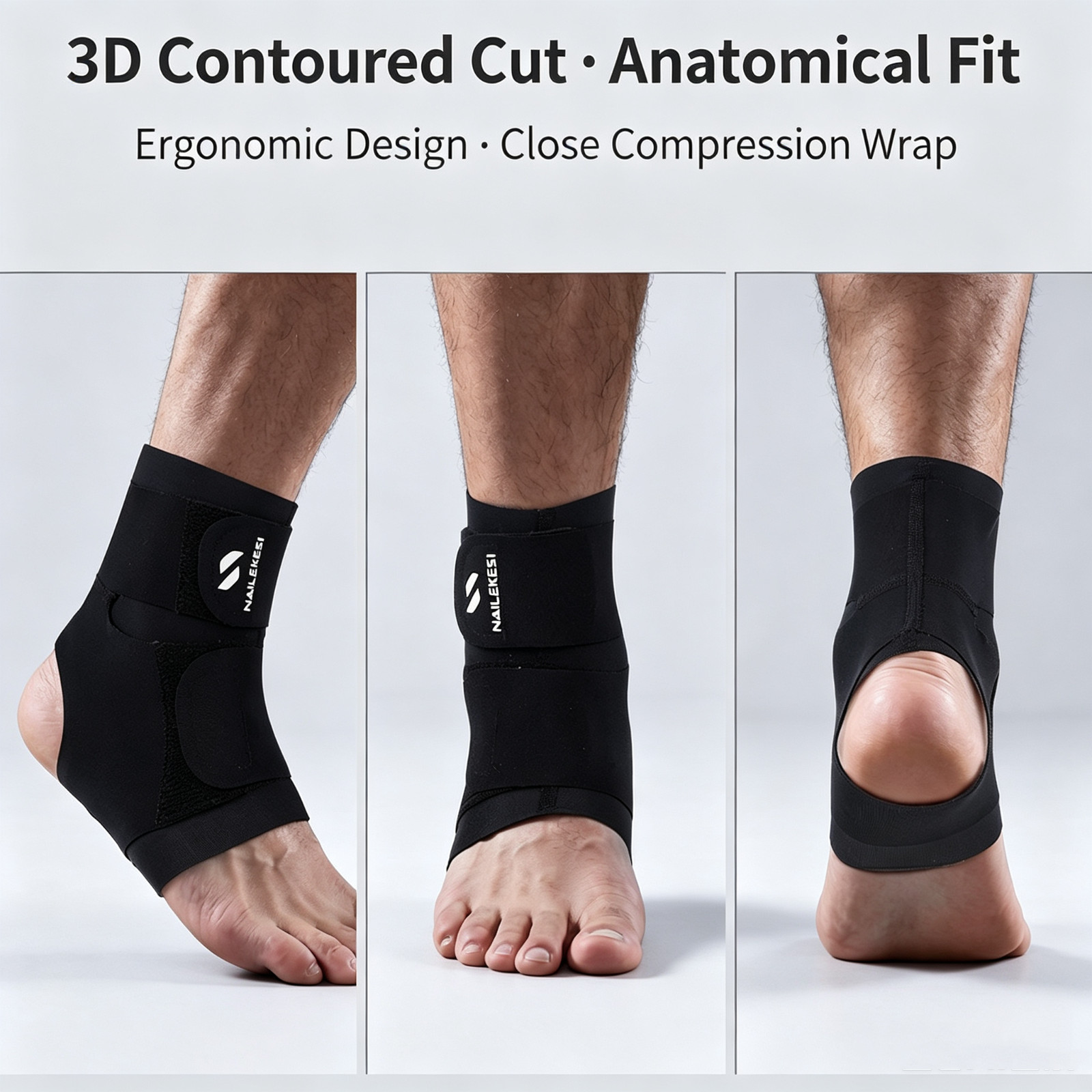 Adjustable Compression Ankle Brace Unisex Ankle Stabilizer for Sports & Ankle