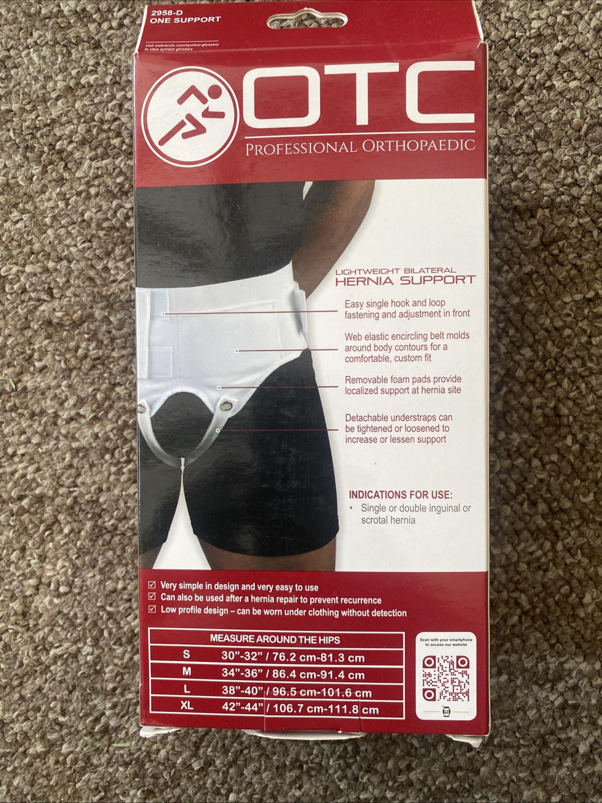 OTC Bilateral Hernia Support, X-large