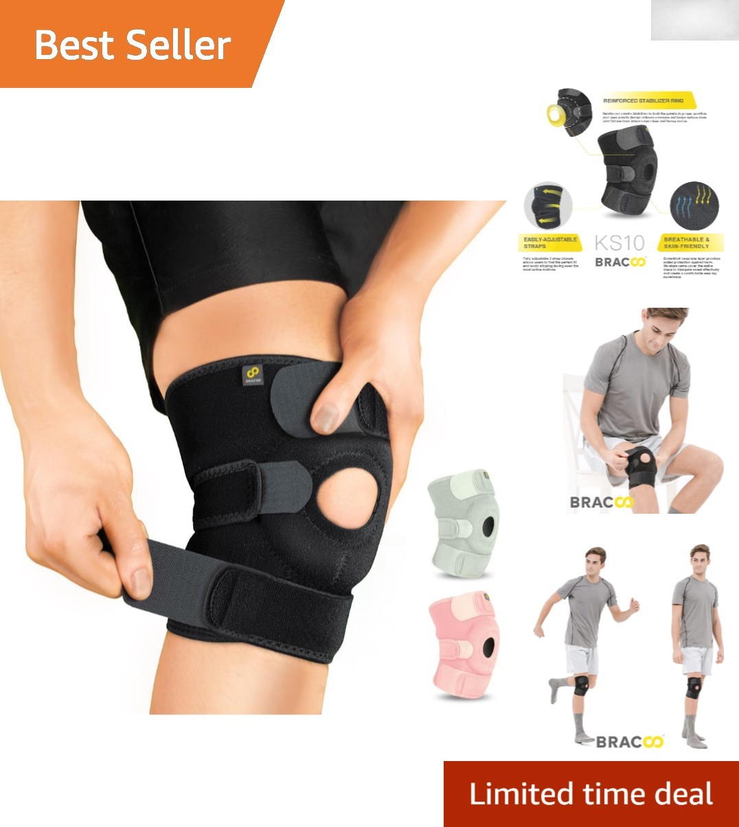 Customizable Open-Patella Knee Brace with Stabilizer Ring – Perfect for Sports