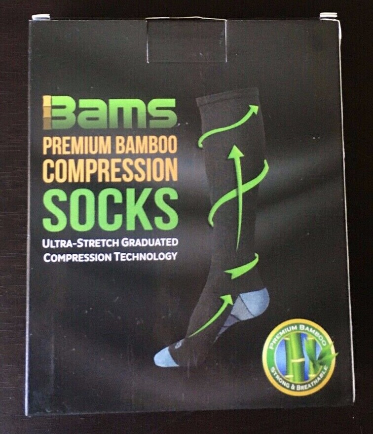 Bamboo Compression Socks 15-20 mmHg Graduated Compression Ultra Stretch Soft S/M