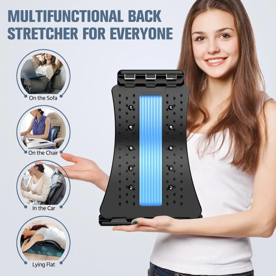 Back Stretcher Spine Board Pain Relief Lumbar Support Corrector Adjustable Ortho