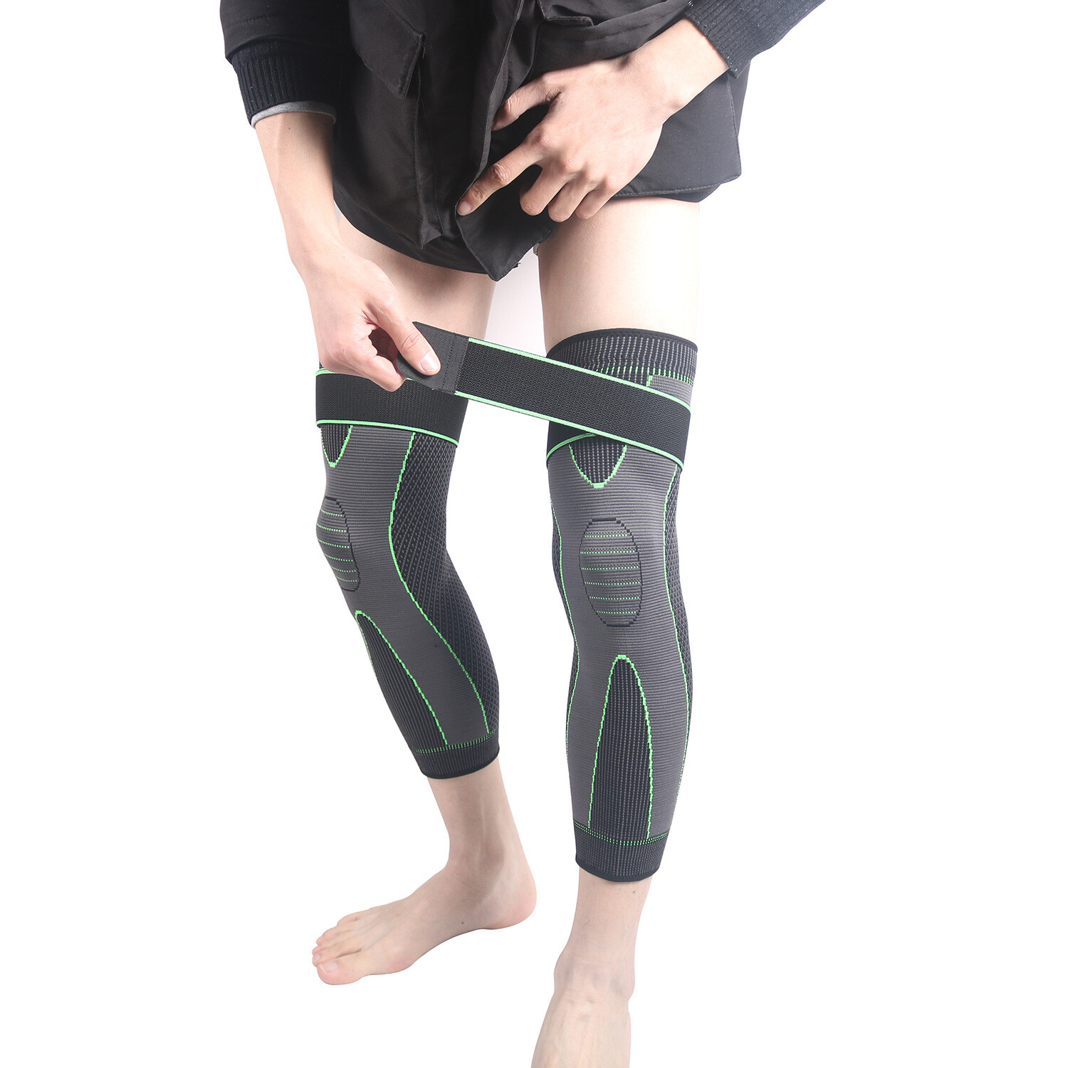 Leg Support Brace With Strap Thigh High Compression Sleeve Socks Pain Relief US