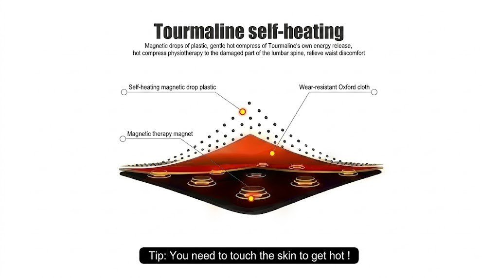 1Pcs Tourmaline Self-heating Magnetic Therapy Waist Support Belt Lumbar Back Wai