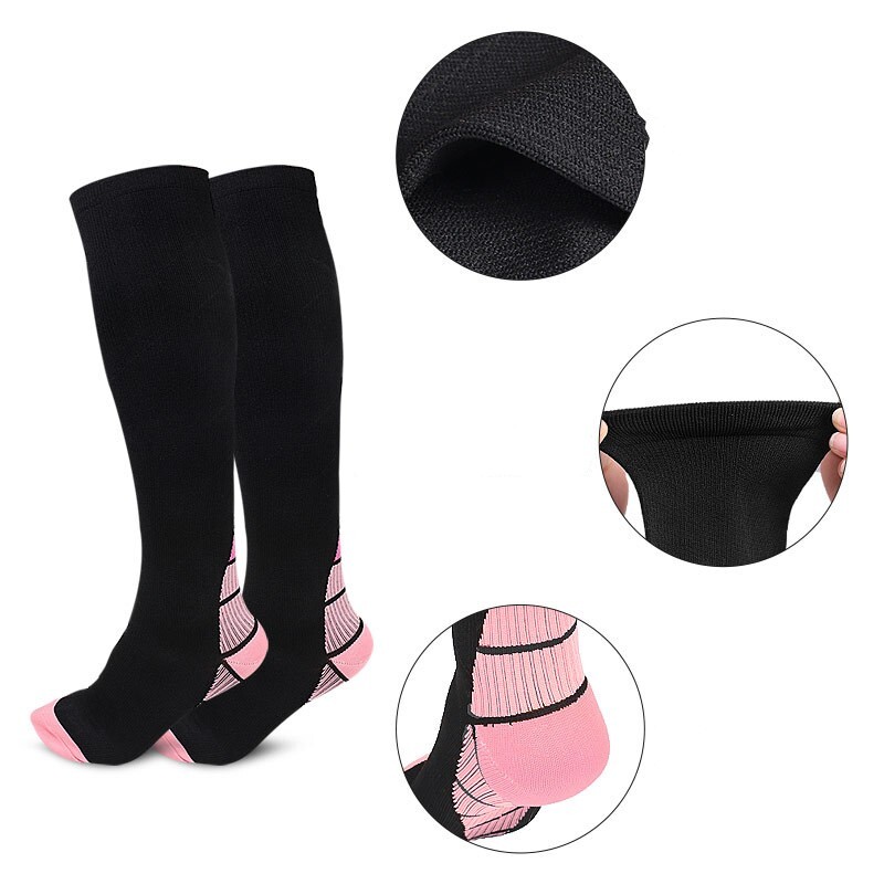 3Pairs Women Men Compression Socks Stockings Knee High S/M-L/XL Medical Support