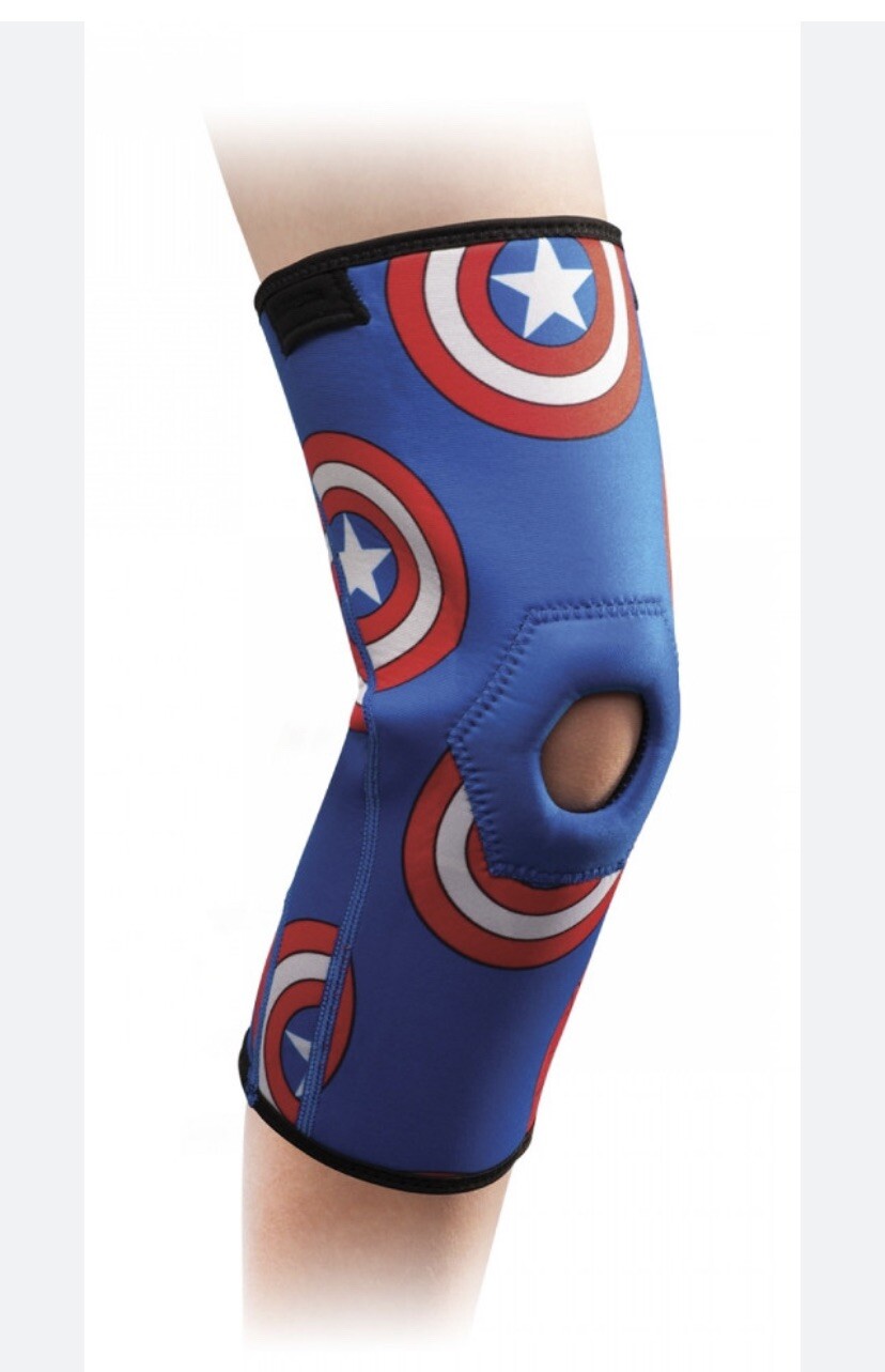 Youth Knee Sleeve. New. Strains, Tendonitis Patella Support Marvel Super Hero