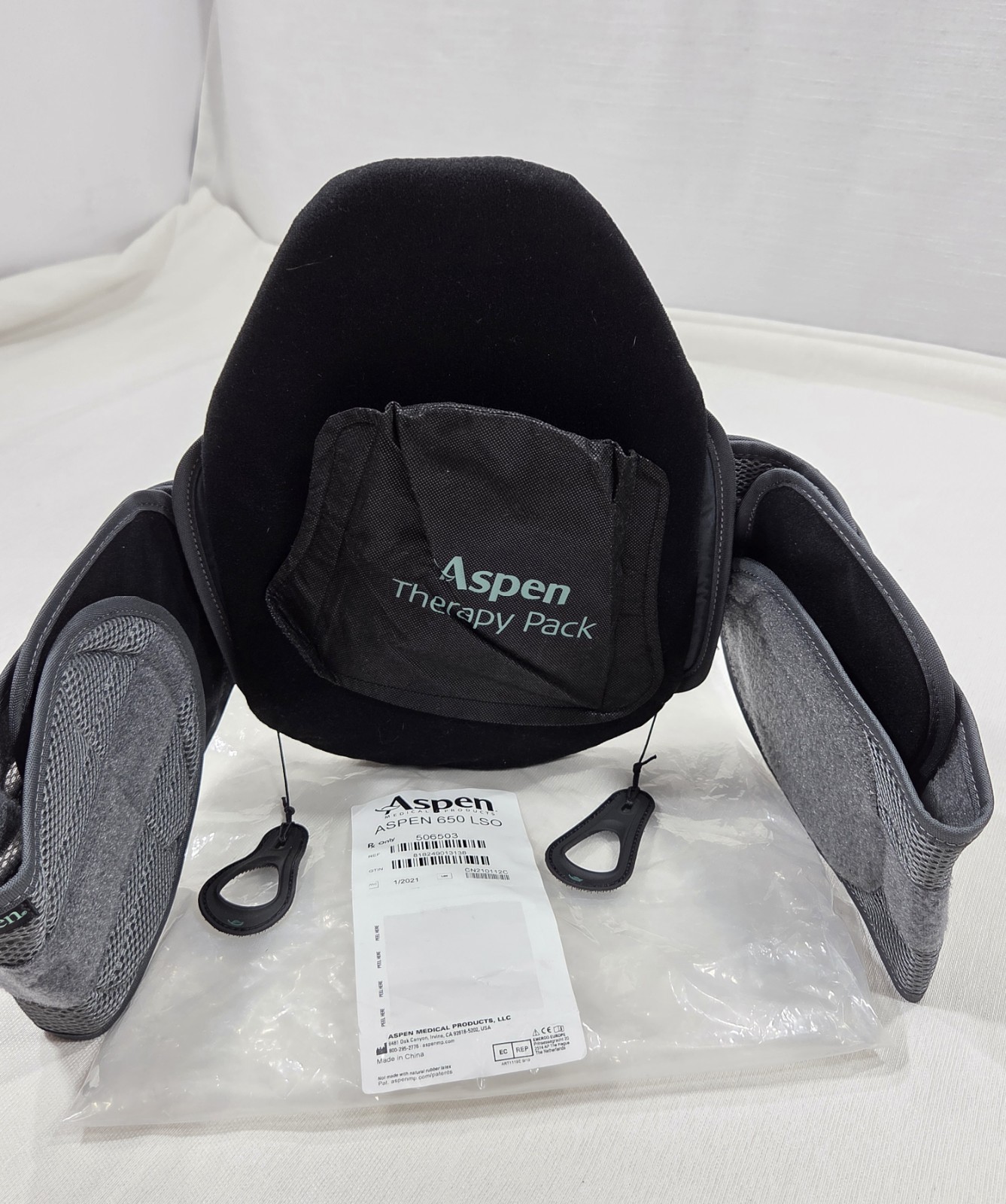 Aspen OTS 650 LSO Back Brace Lumbar Support Therapy Pack Adjustable