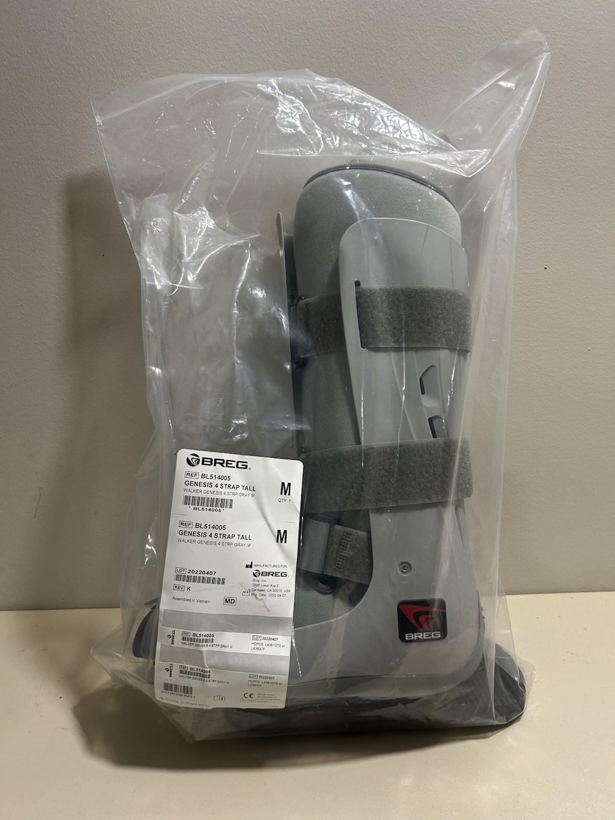 New Breg BL514005 Genesis 4 Strap Tall Walker Size Medium
