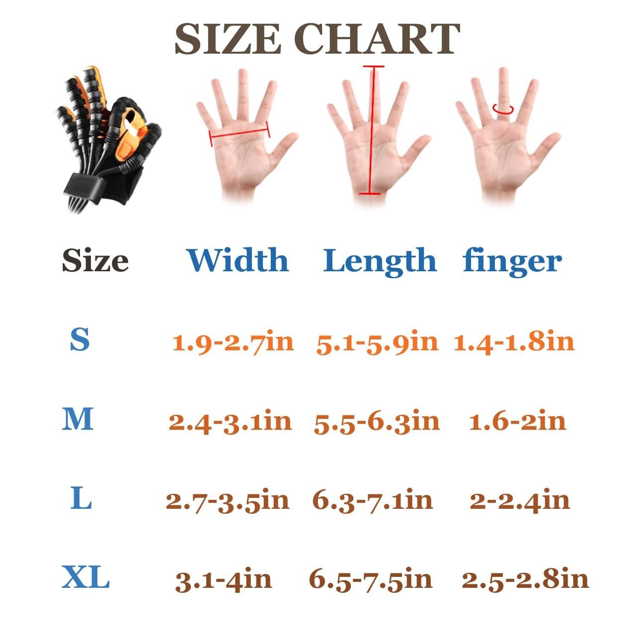 MZU Robot Training Rehabilitation Robot Glove (S to L Size / Left Hand) Black