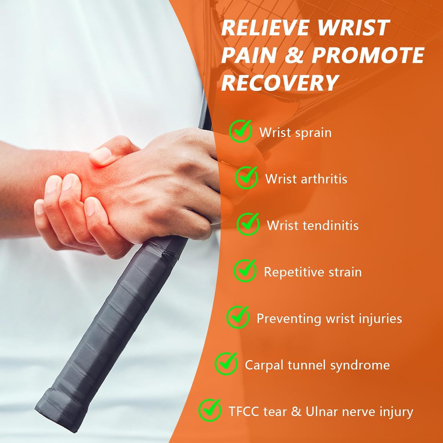 2PCS Ulnar Wrist Brace for Right & Left Hand, Ultra-Thin Elastic Wrist Wrap Comp