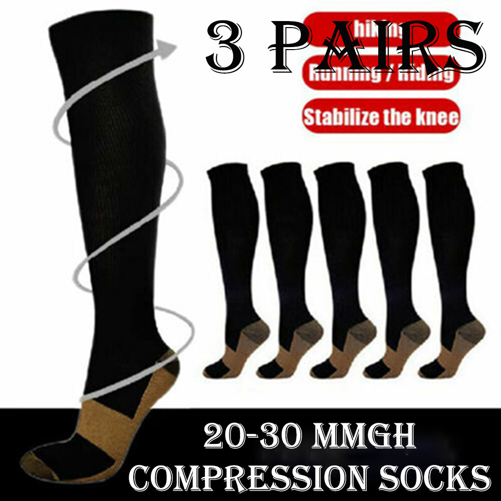 Copper Medical Compression Socks Zipper Leg Calf Ankle Support Men Women S-XXL