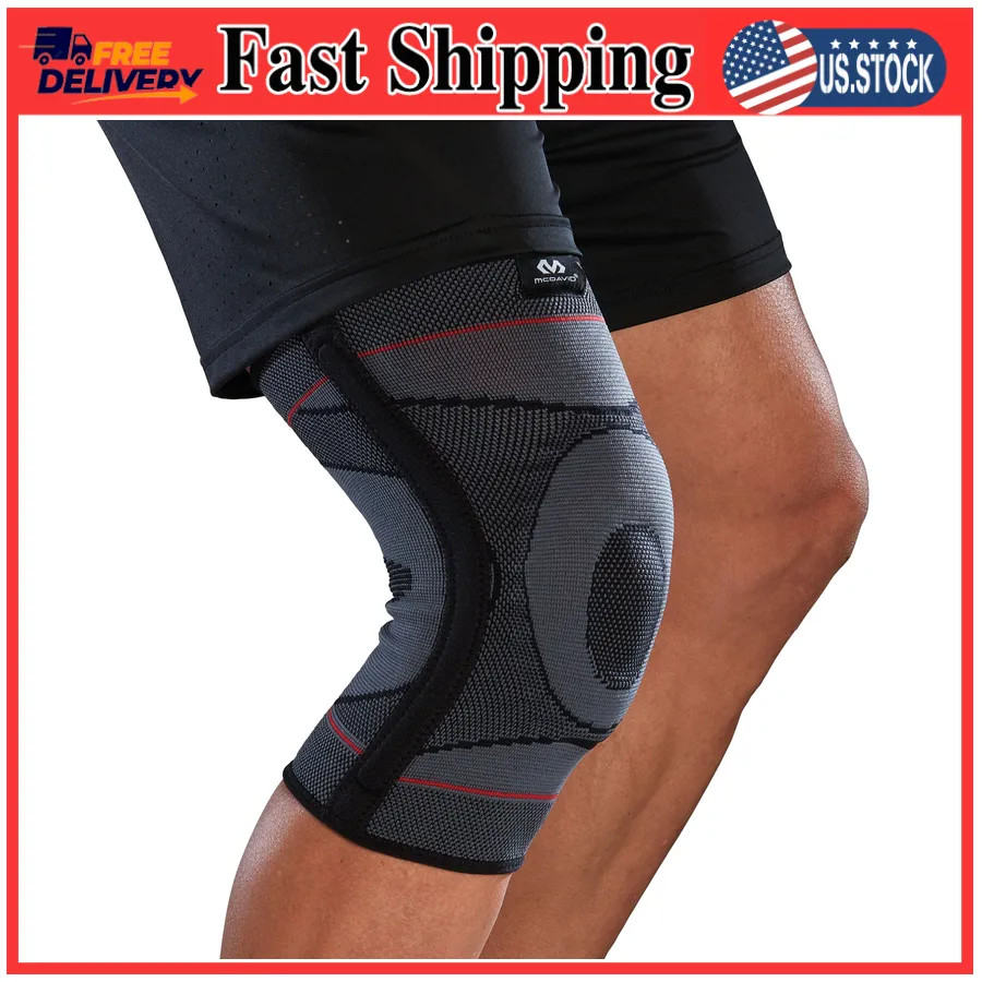 McDavid Knee Compression Knit Sleeve with Gel Buttress and Stays Size S/M