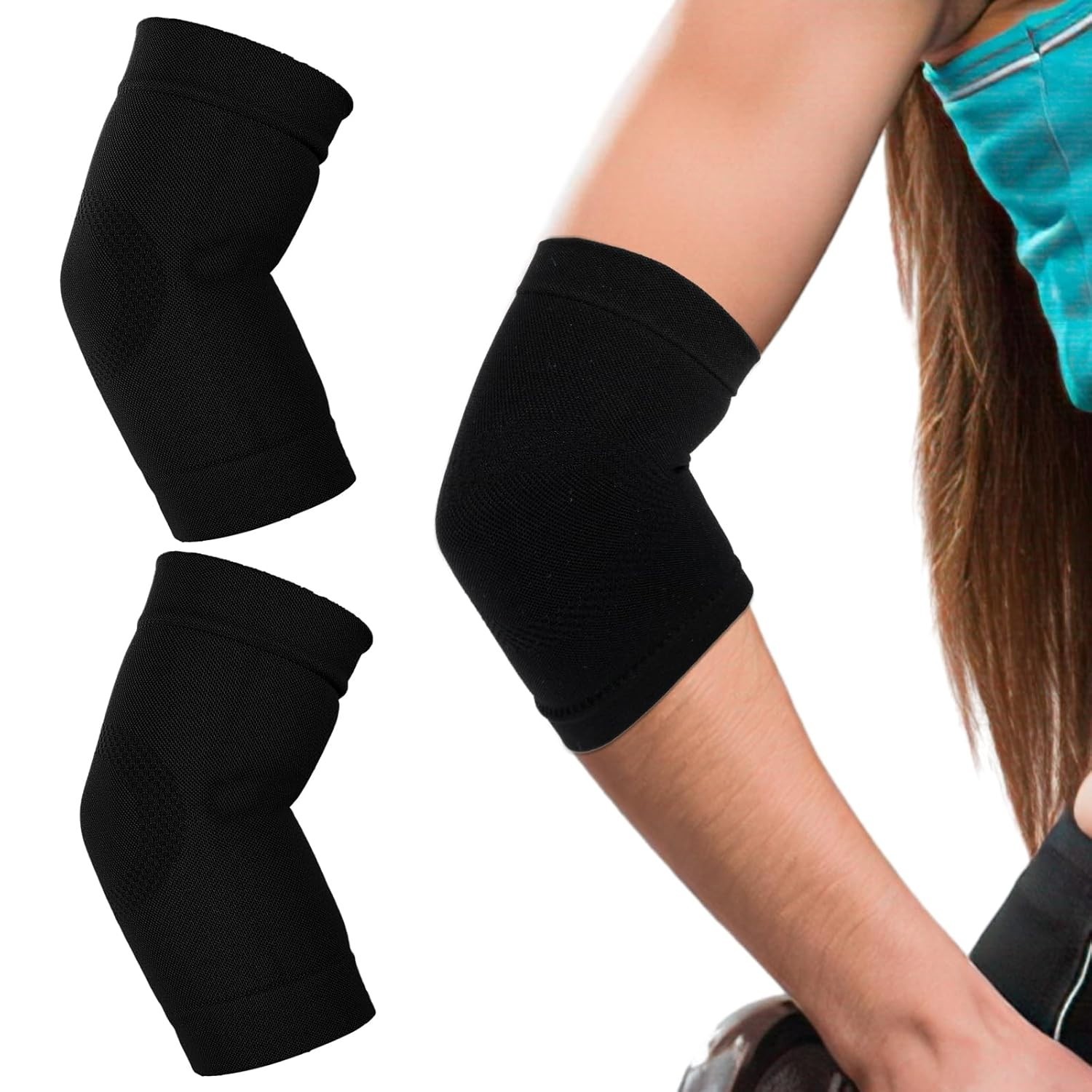 Comfort-Fit Elbow Compression Sleeves for Relief from Arthritis and Sports Pain