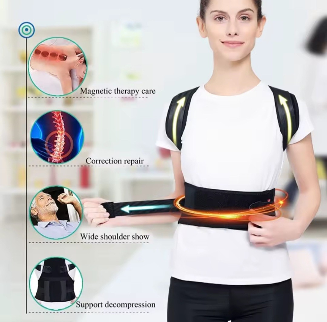 Magnetic Posture Corrector Back Shoulder Brace Belt Adjustable S-4XL