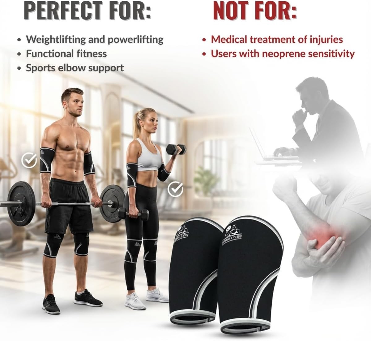 1 Pair Support & Compression for Weightlifting, Powerlifting, Cross-Training …