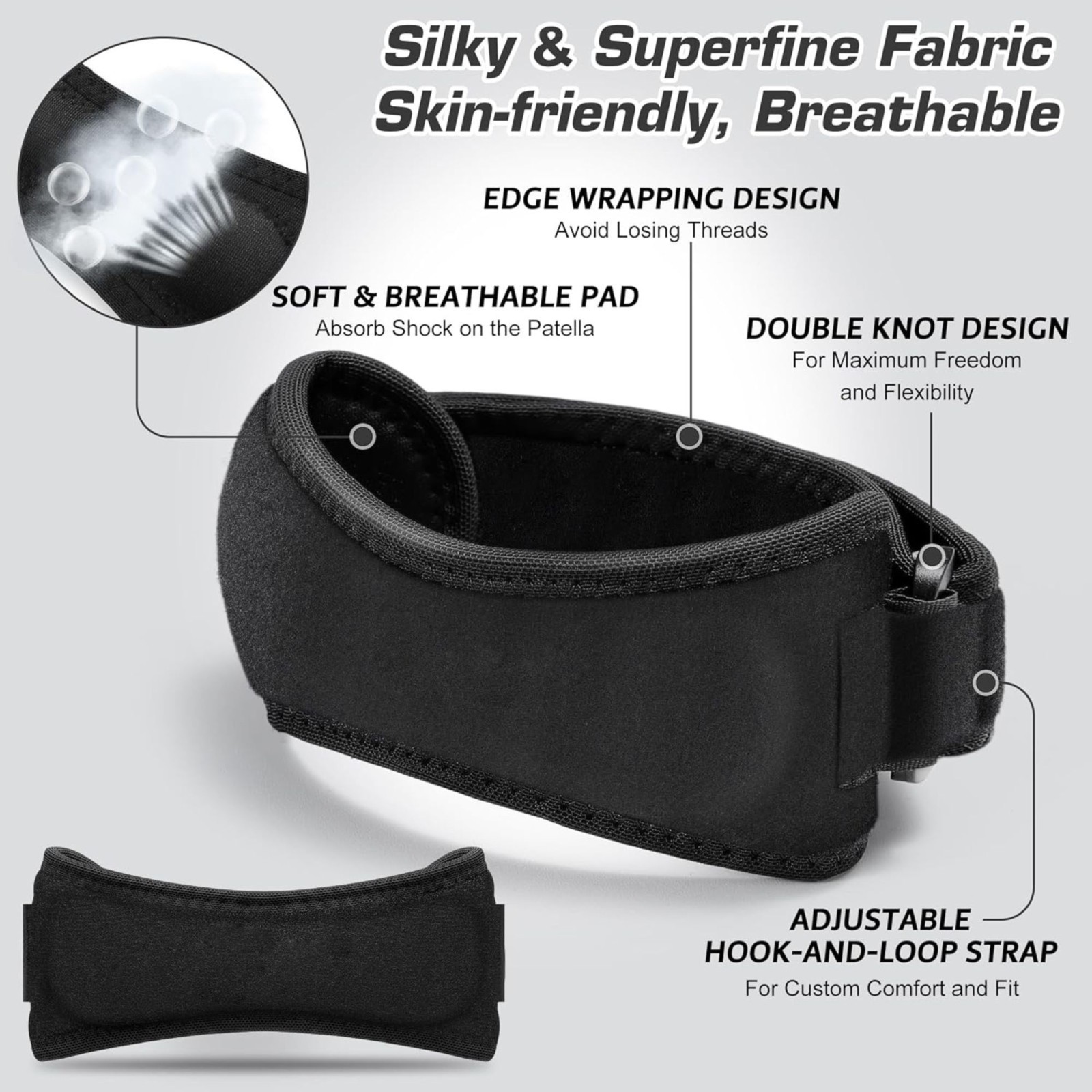 2 Pack Knee Patella Tendon Pain Relief Support Brace Hiking, Running & Squats