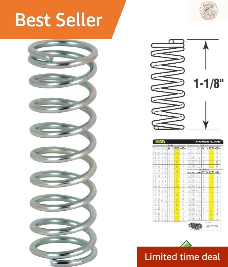 Versatile Compression Springs | Nickel Finish | 4 Pack of 3/8 In. x 1-1/8 In.
