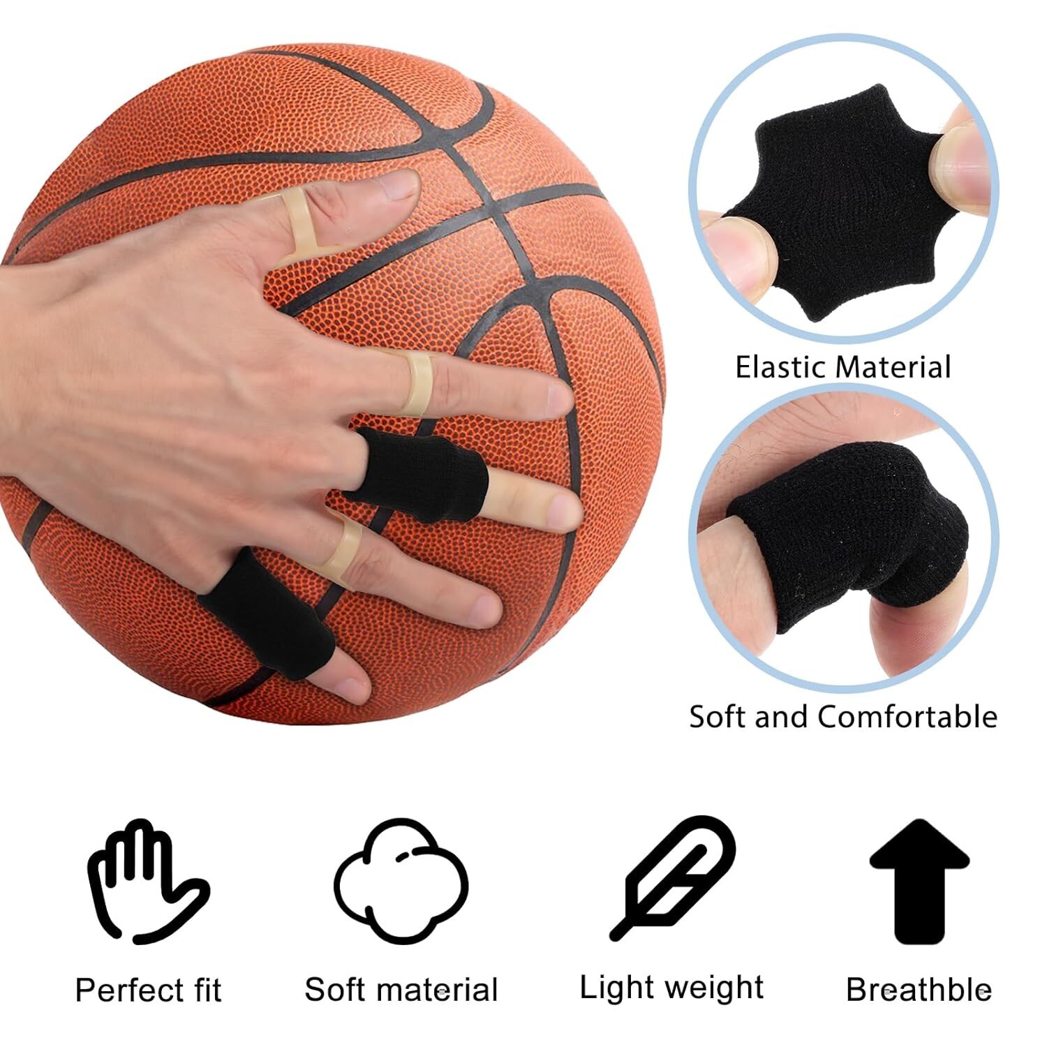 10 Pcs Oval Finger Splints and Sleeves Kit – (Size 4-9)Fingers Brace Support