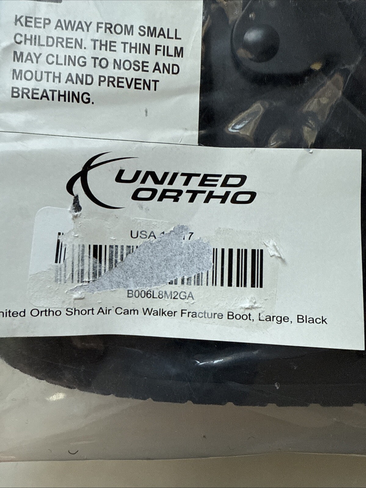 United Ortho Short Air Cam Walker Fracture Boot Black Mens 11.5-13.5, Women 12.5