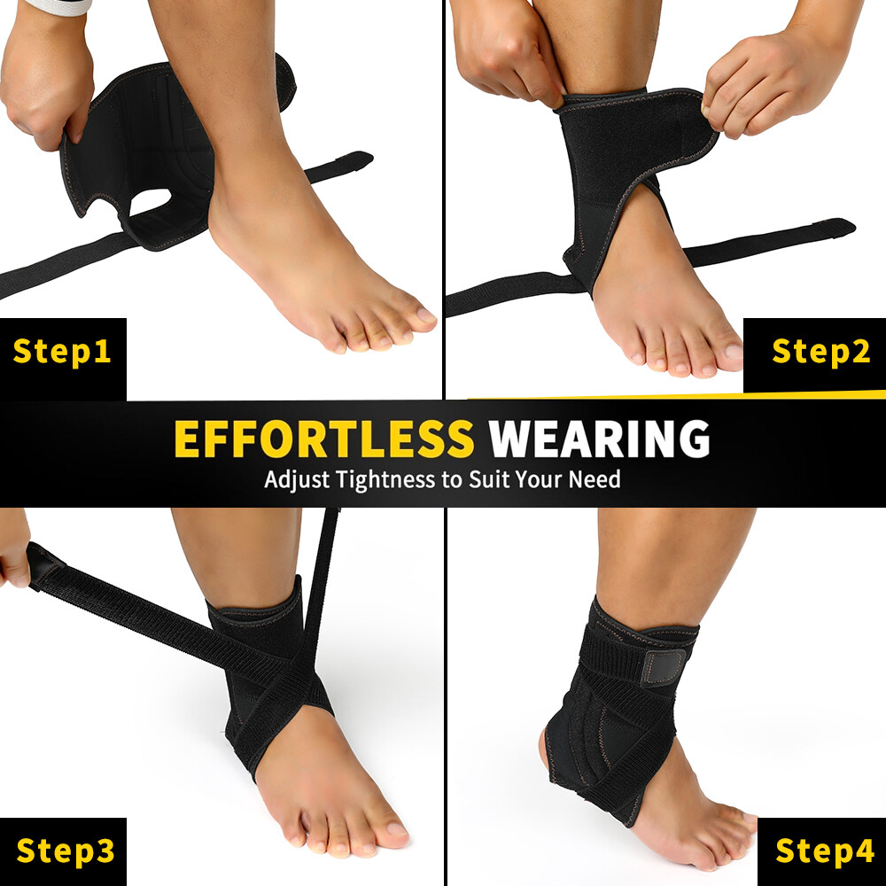 Ankle Brace Metal Support Compression Strap Plantar Fasciitis Pain Relief Sport