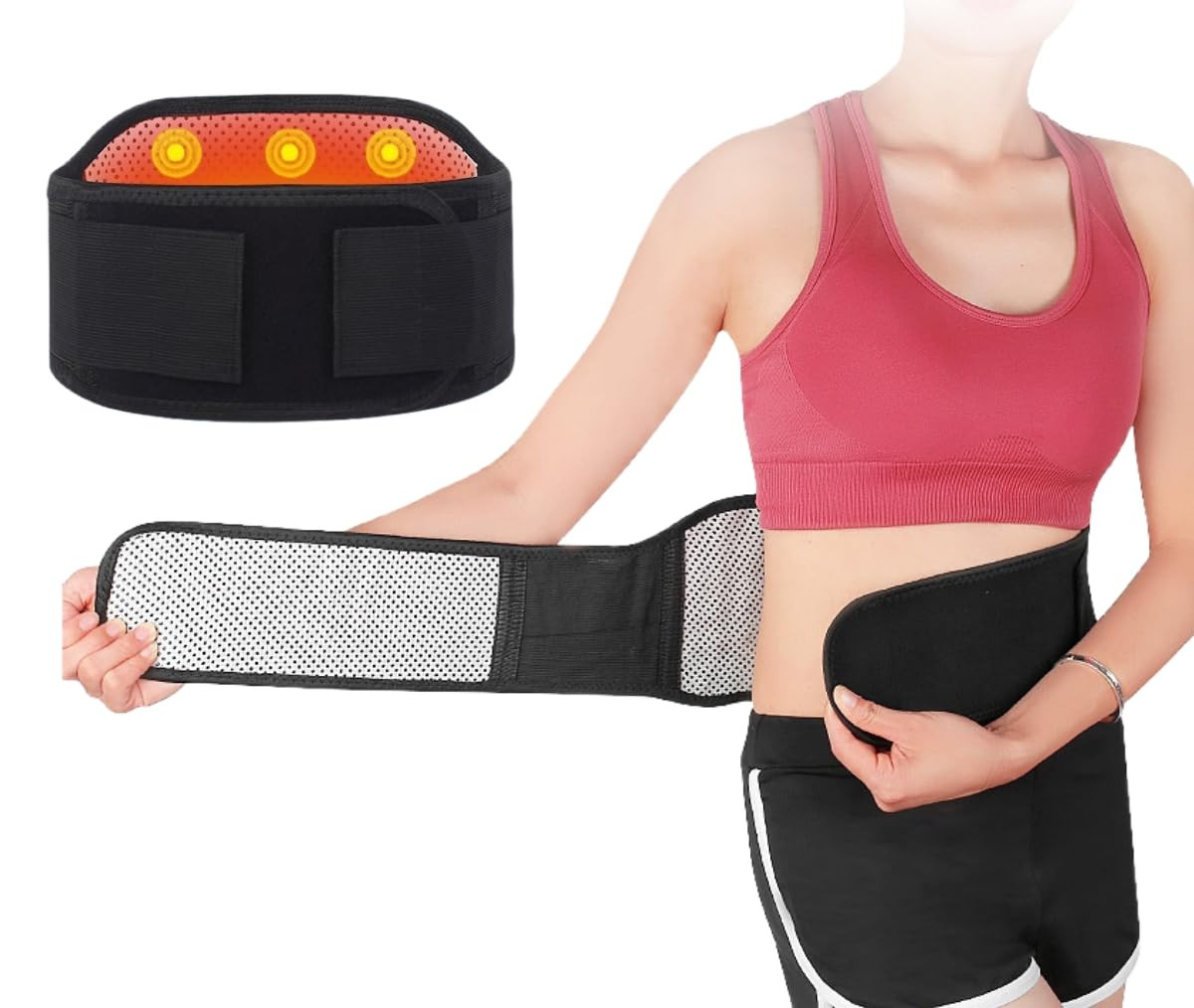 Magnetic Self Heating Back Brace Lumbar Support Belt Lower Waist Warm Pad Men