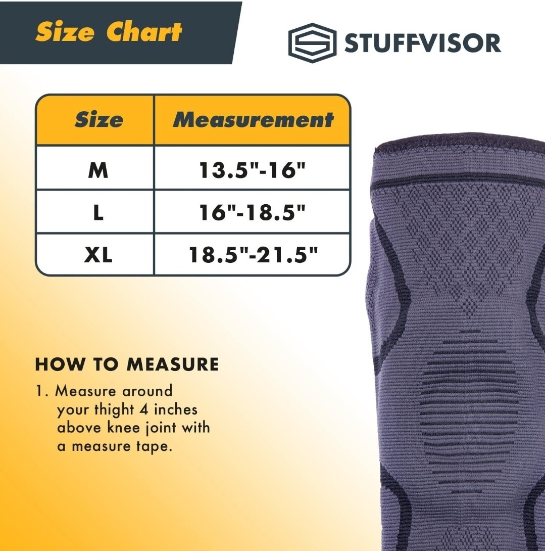 X4 Stuffvisor Knee Compression Sleeves Men’s Knee Brace Supports Knee Medium New