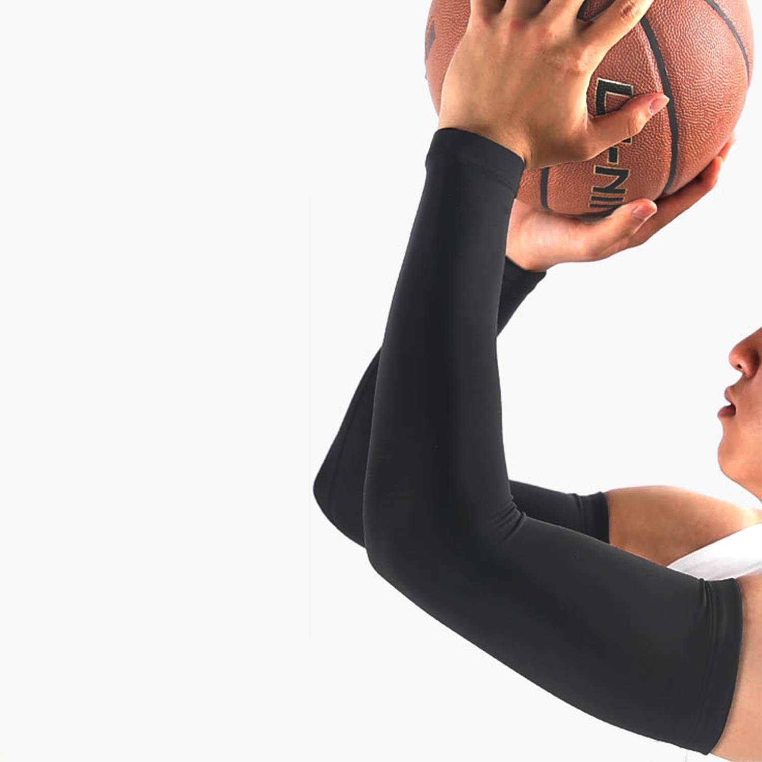 Youth/Men Arm Sleeves Basketball Sports Compression Elastic Support Brace Sleeve
