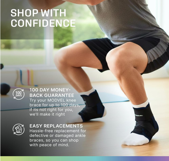 MODVEL Slim Lace Up Ankle Brace, Adjustable Ankle Braces for Men, Ankle Brace fo