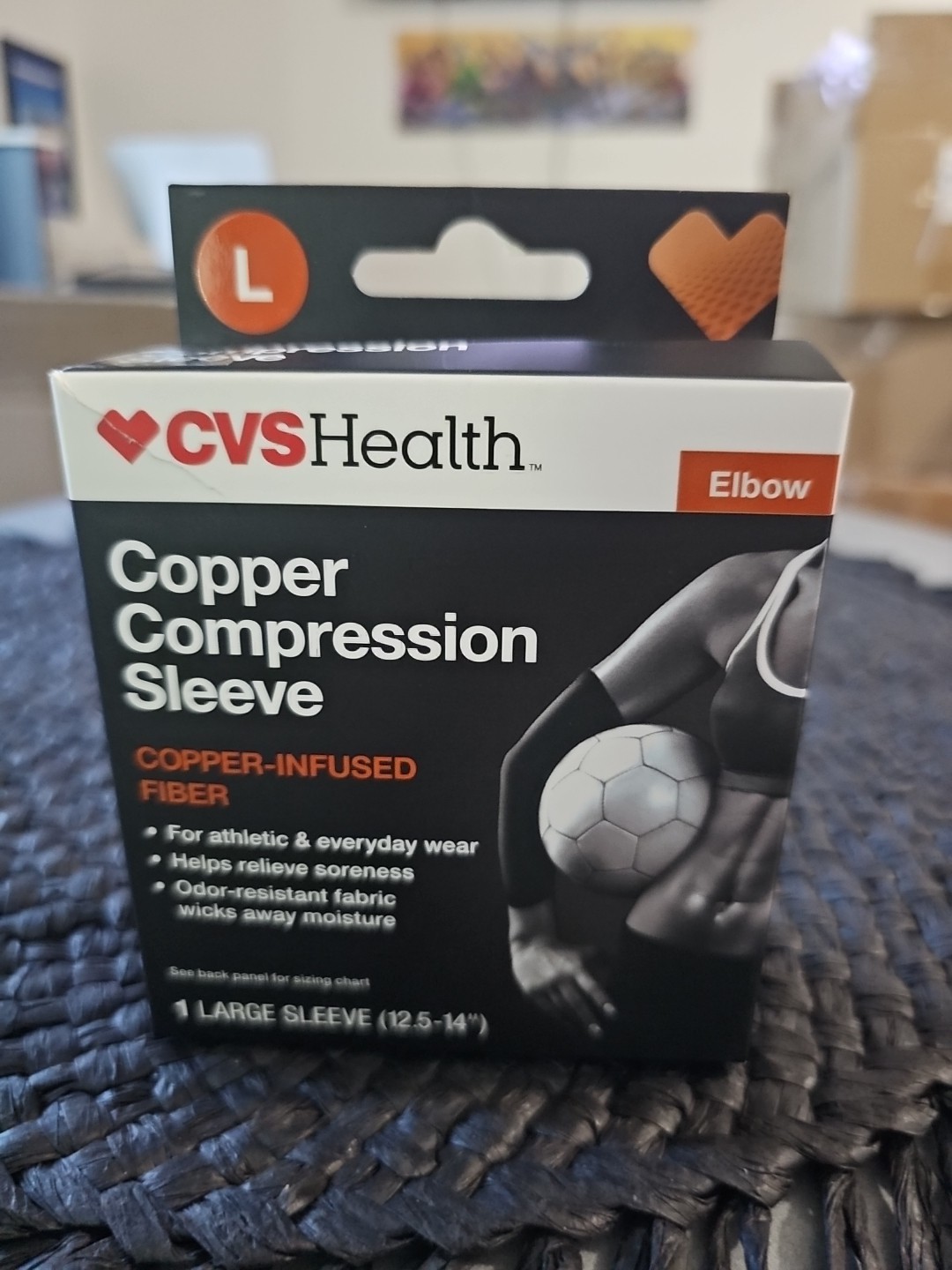 CVS Health Copper Compression Sleeve 88% Copper Fiber Elbow 1 Large Sleeve