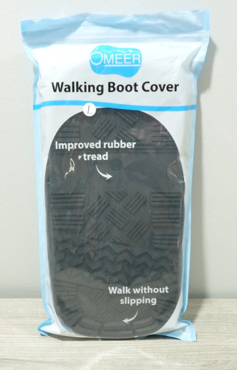 Walking Boot Cover Size L Black Water Resistant Slip Prevention OMEER