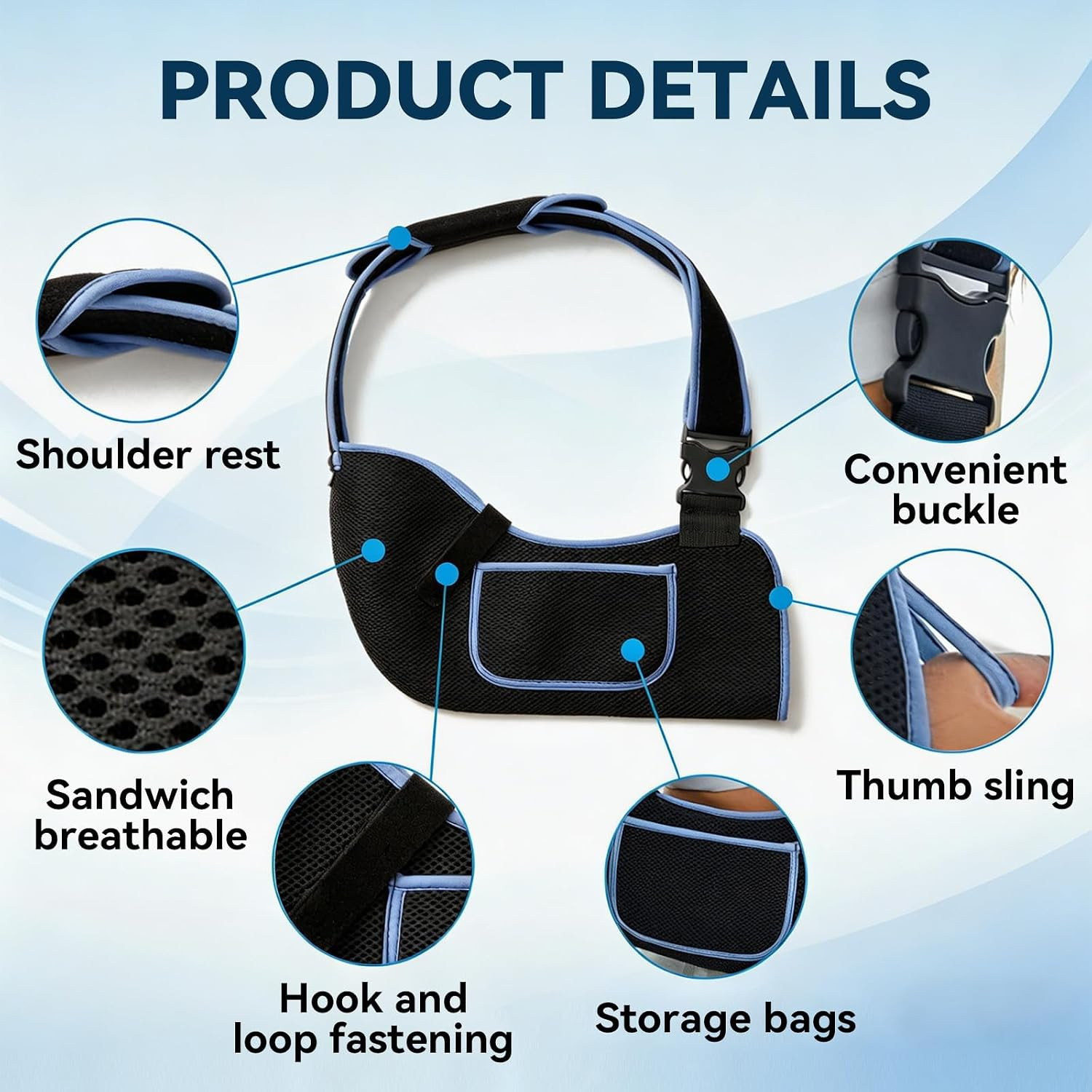 Arm Sling Shoulder Immobilizer – Rotator Cuff Support Brace,Equipped with adj…