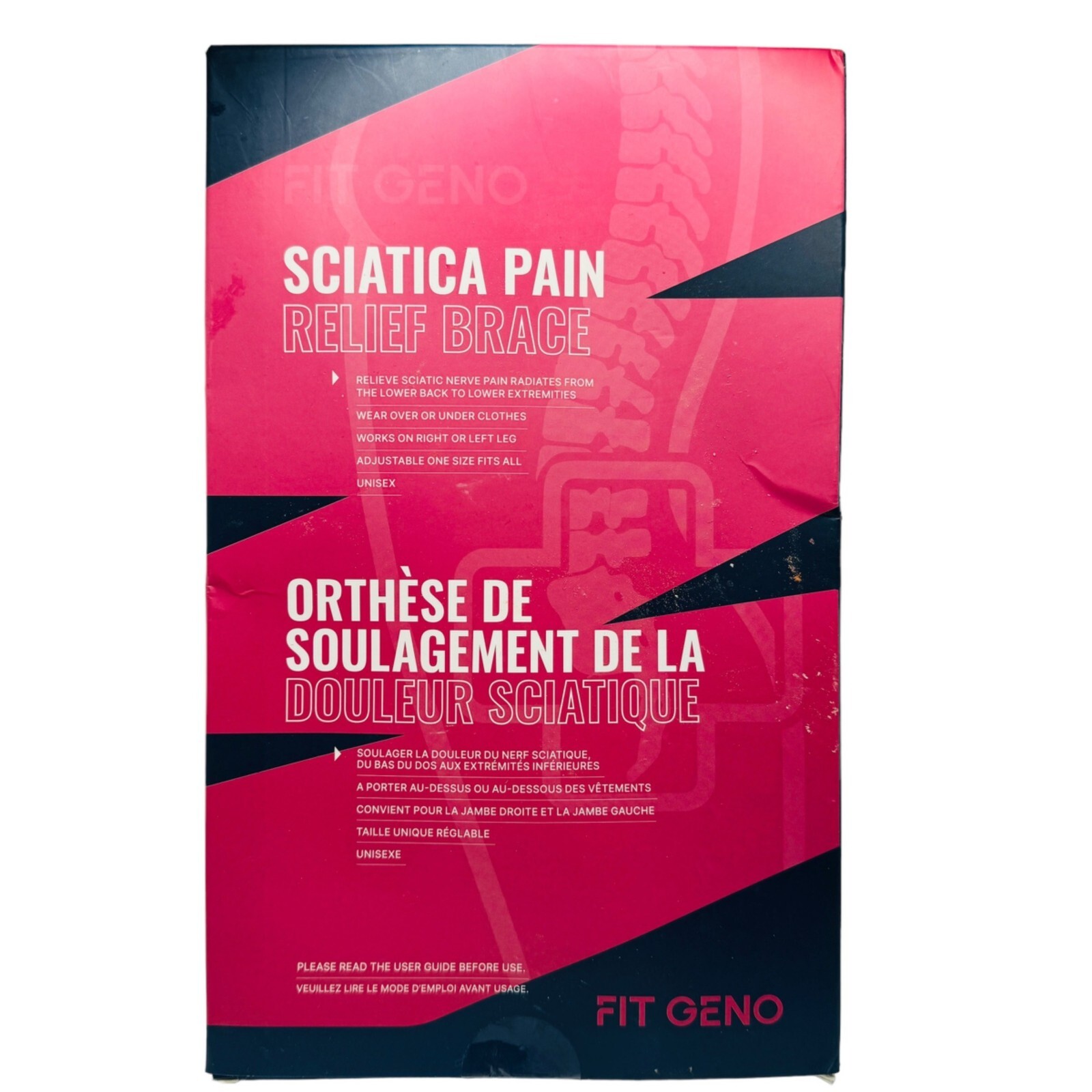 Fit Geno Sciatica Pain Relief Brace Right & Left Leg One Size