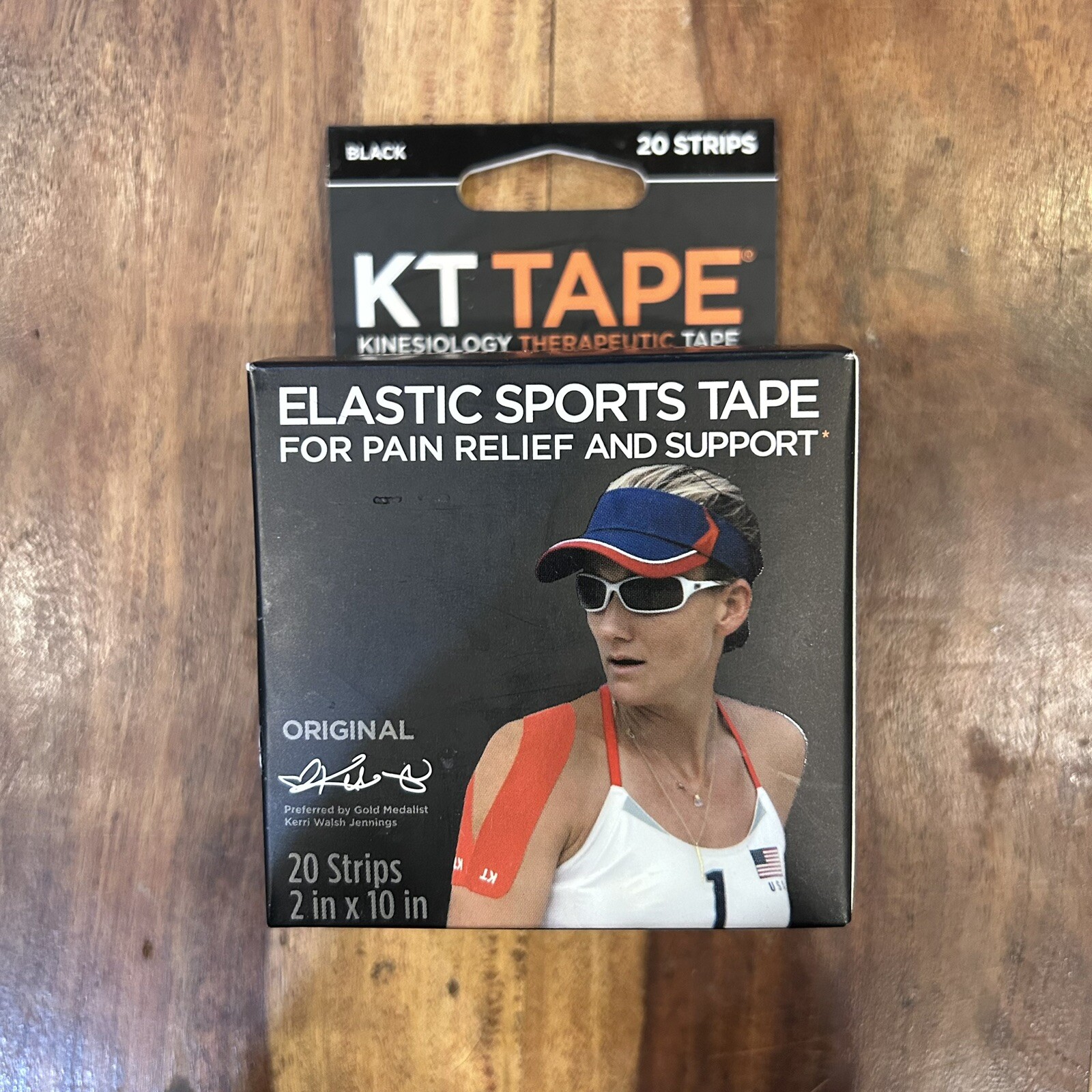 KT Tape Original Black Kinesiology Therapeutic Tape 20 Strips 2″x10″ Strips