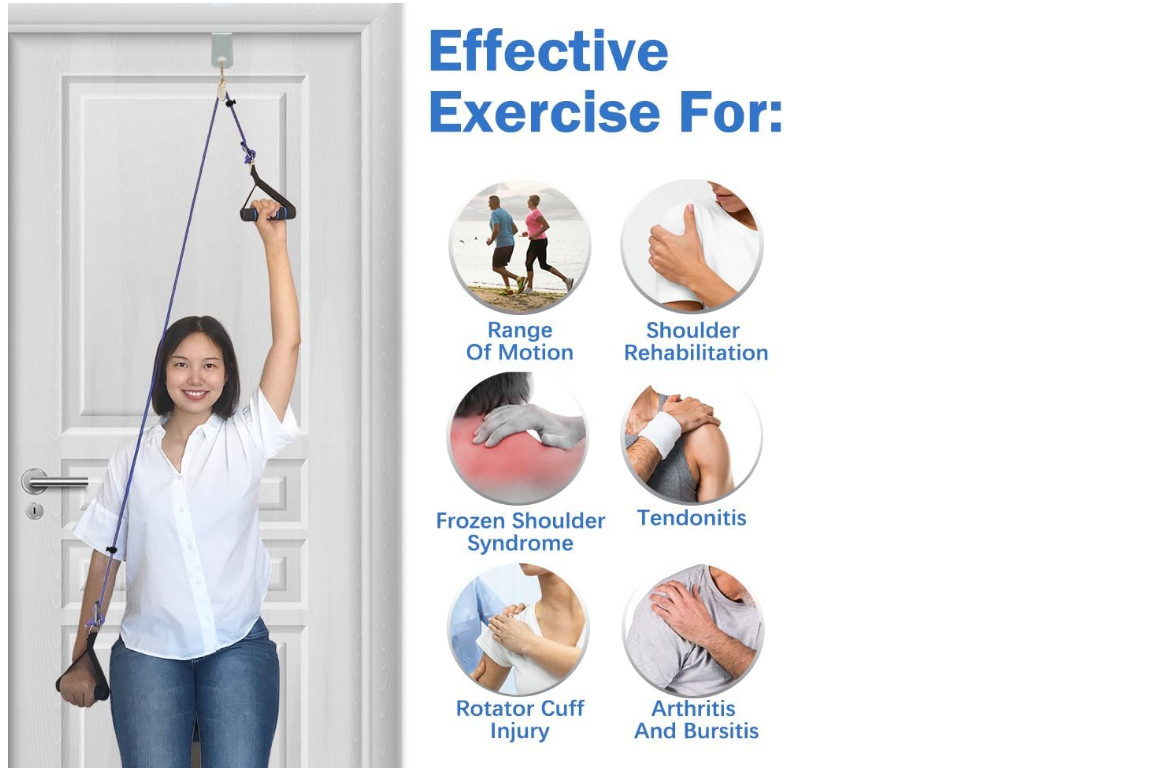 Shoulder Pulley for Physical Therapy Over Door Shoulder Rehab Exercise System fo