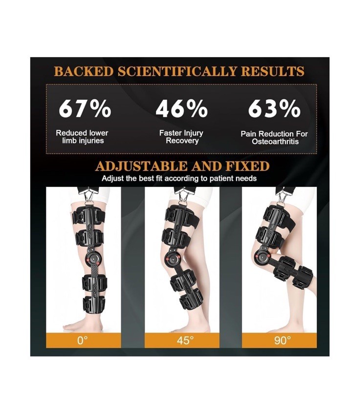 Carbon Fiber Unloader Knee Brace,HingedBrace Knee Immobilizer left & right adult