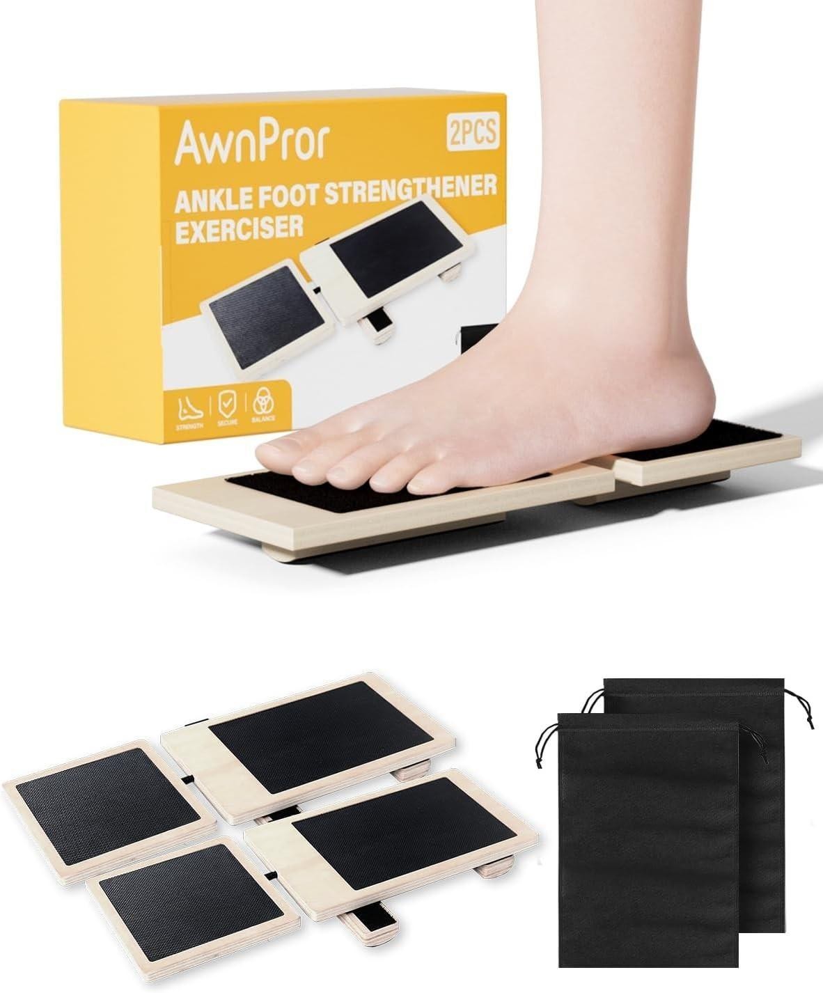 Sidekick Ankle Board,2pcs Blackboard Foot Trainer Single-leg Balance Black