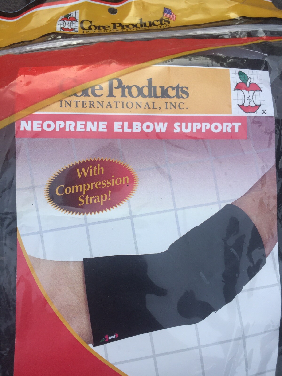 N.I.P. Core Products 6507 Size Medium 9-10” Neoprene Elbow Support W Strap