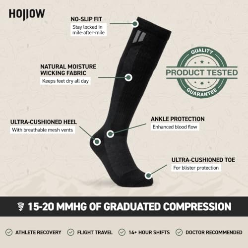 Alpaca Compression Socks for Women & Men 15-20 mmHg – Wide Calf, 8-10 Grey